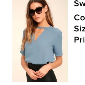 Lulus light blue cutout top